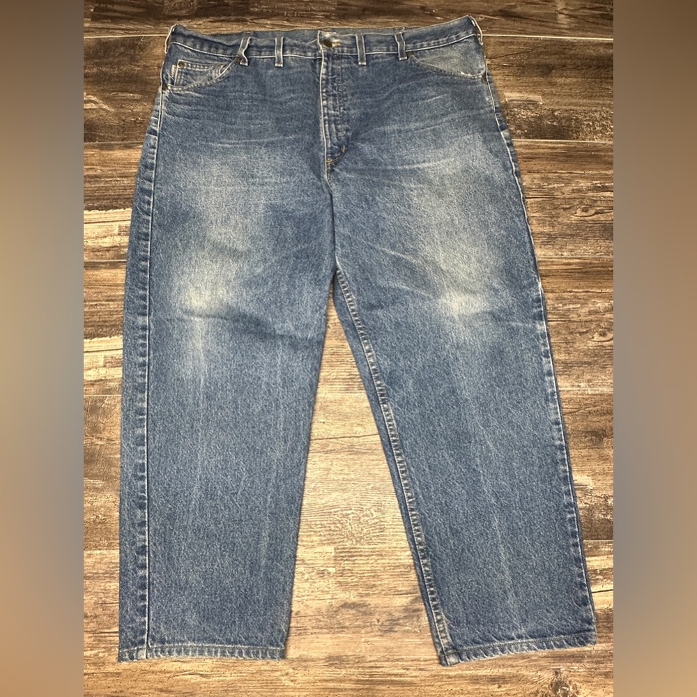 90’s - Y2K Carhartt B17DST Denim Jeans 44x30 Workwear Relaxed Fit Faded